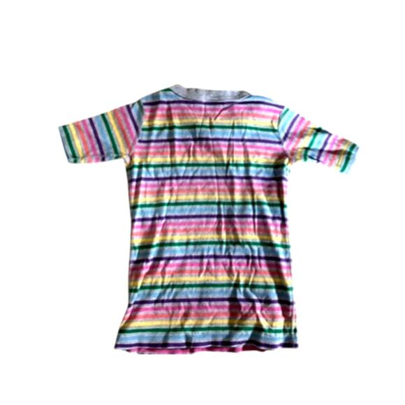 Hanna Andersson Gray Stripe Short Sleeve Pajama Top Girl's Size 8 - Picture 5 of 5